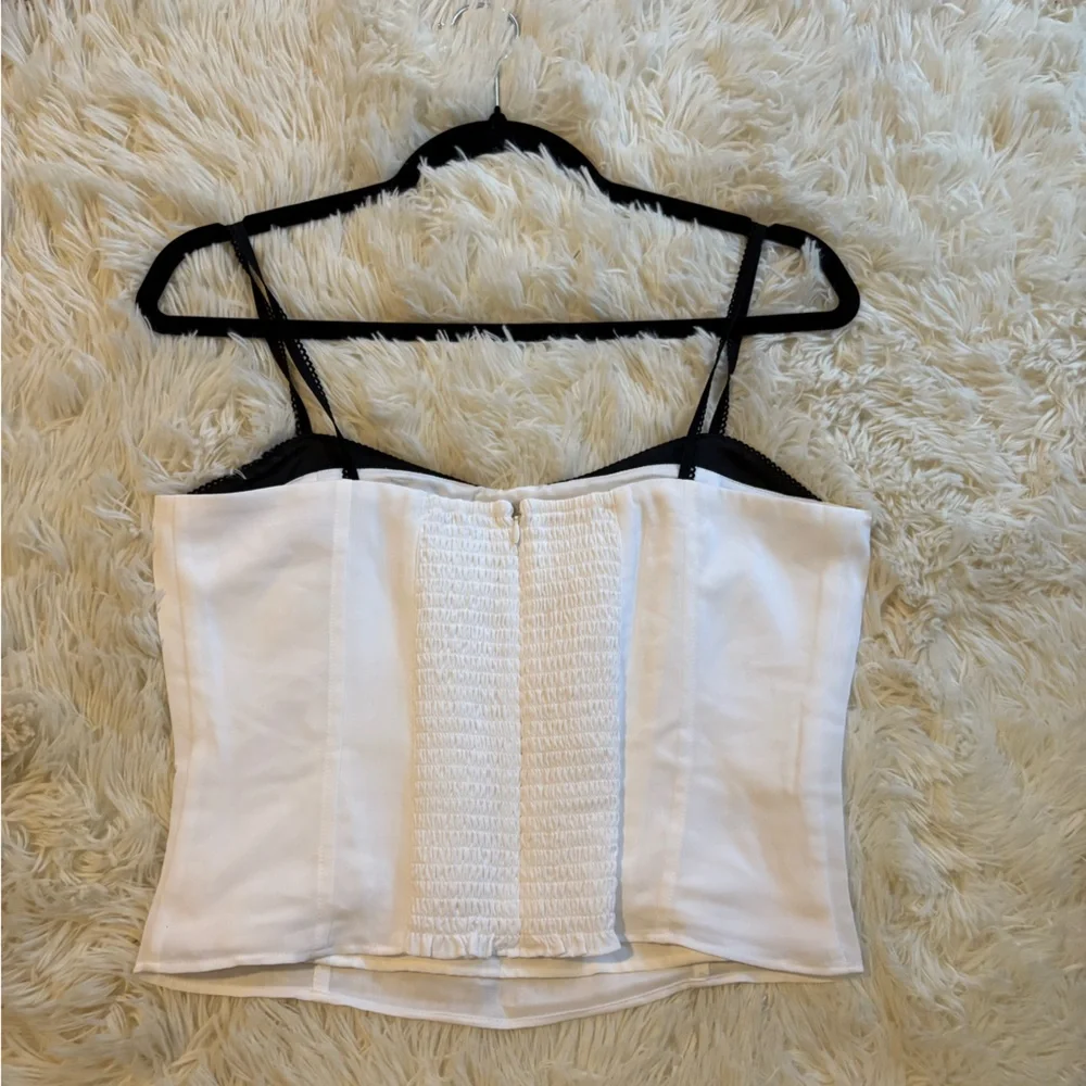 LOFT White Camisole with Black Straps - Picture 2 of 4